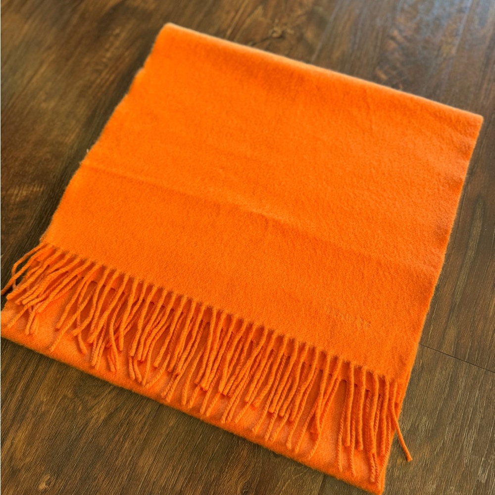Hermes Orange Cashmere Scarf